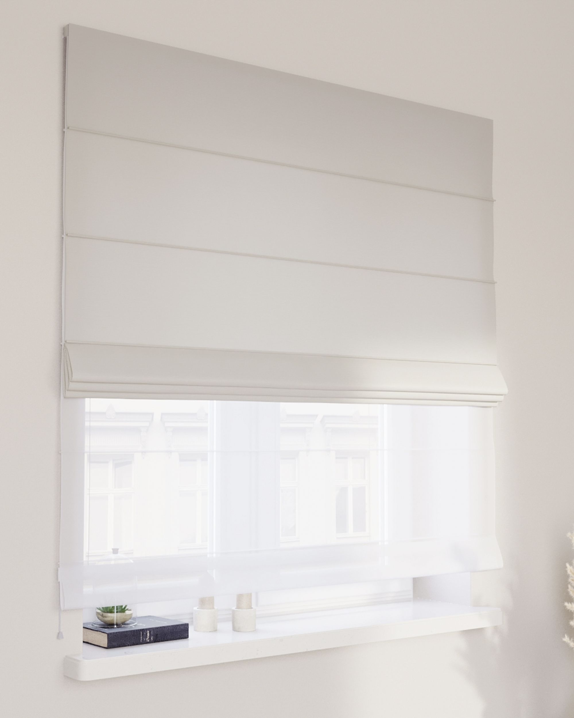 Double layered Roman blind DUO colour grey