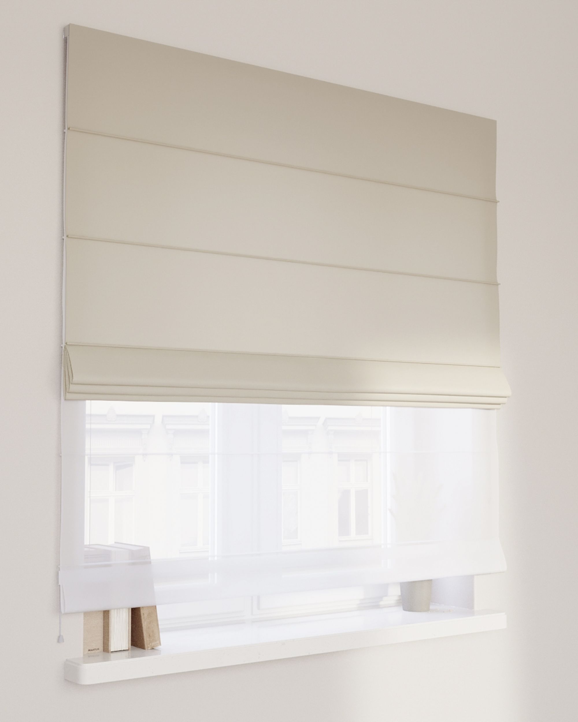 Double layered Roman blind DUO colour beige