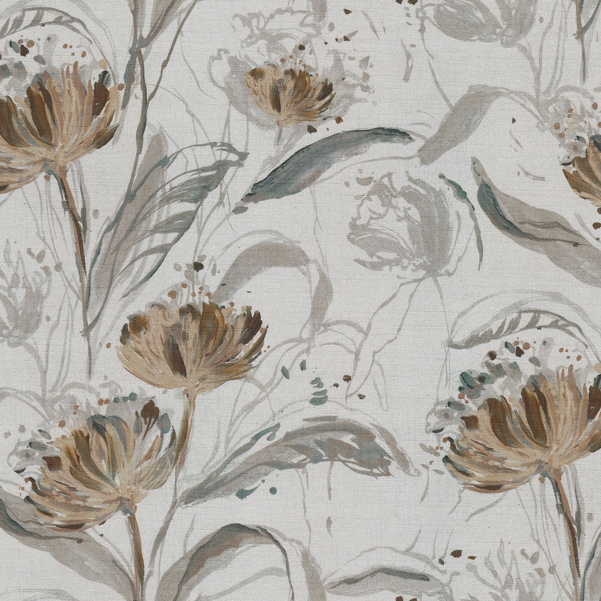 Botanic Viscose 145-22 flowers on a light grey background