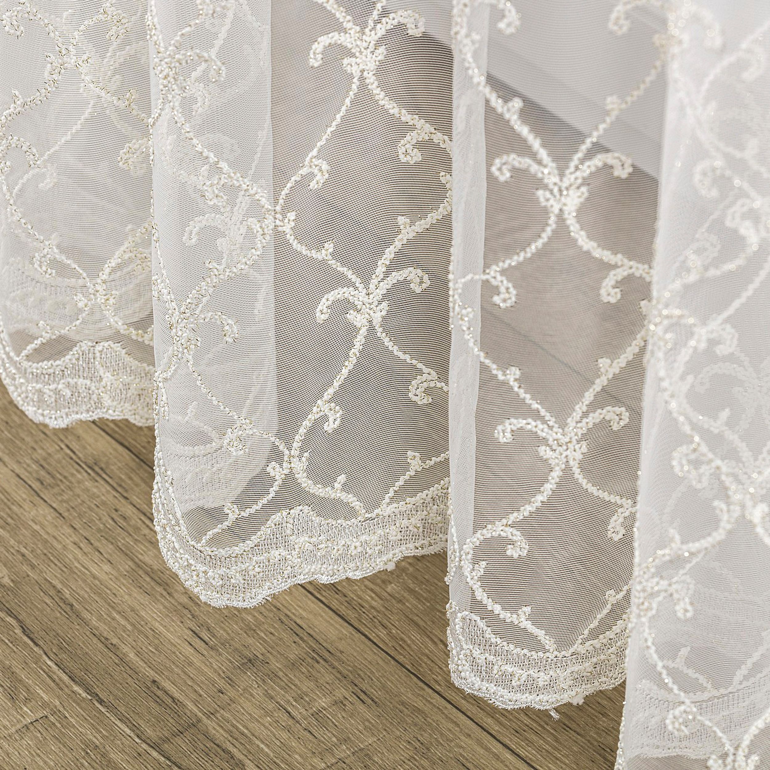 Voiles and Sheers 185-10 ecru with decoration