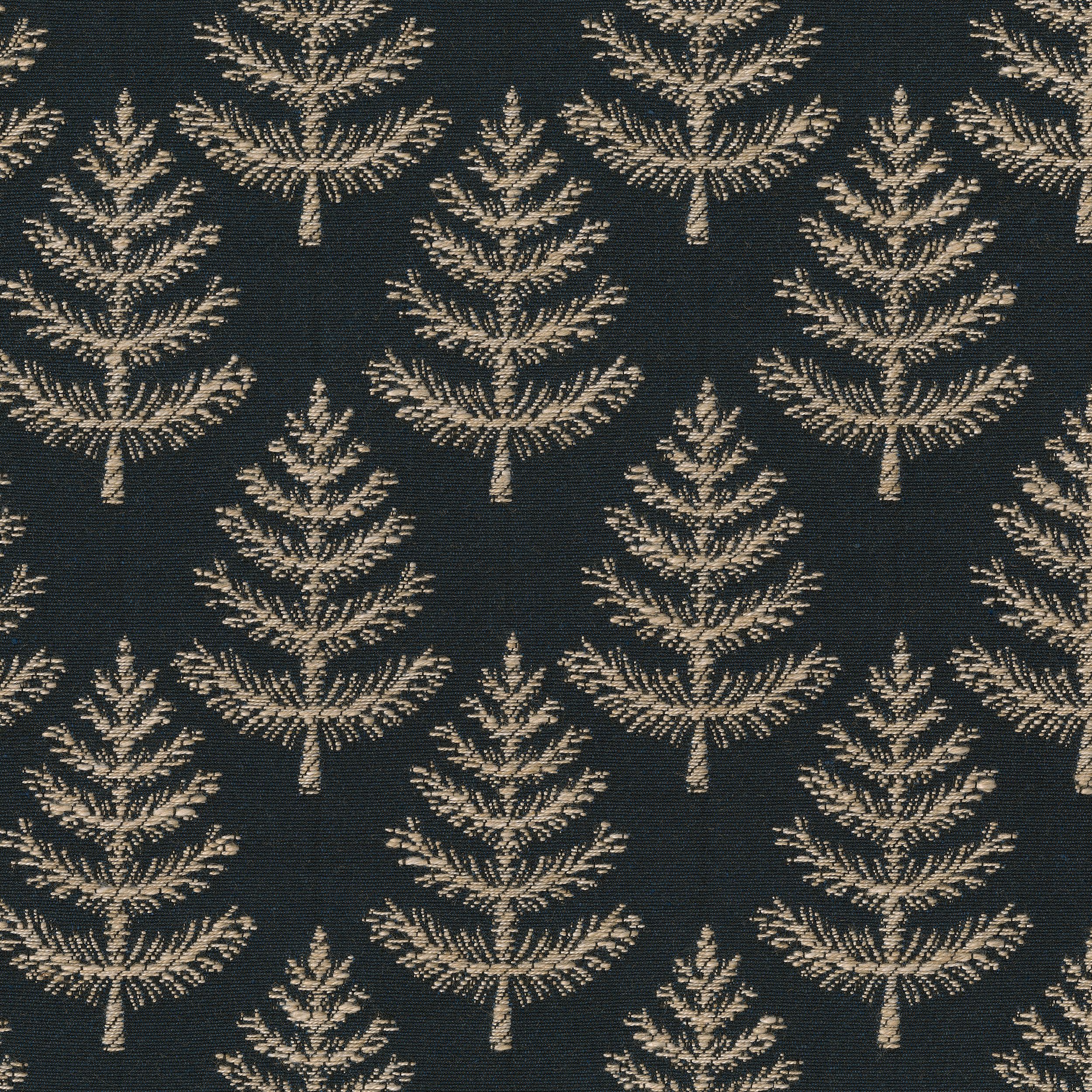 Christmas 629-54 beige christmas trees on a dark navy blue background